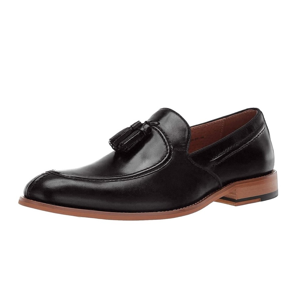 Stacy Adams Donovan Black Leather Tassel Loafers Slip On Loafers Size 9.5
